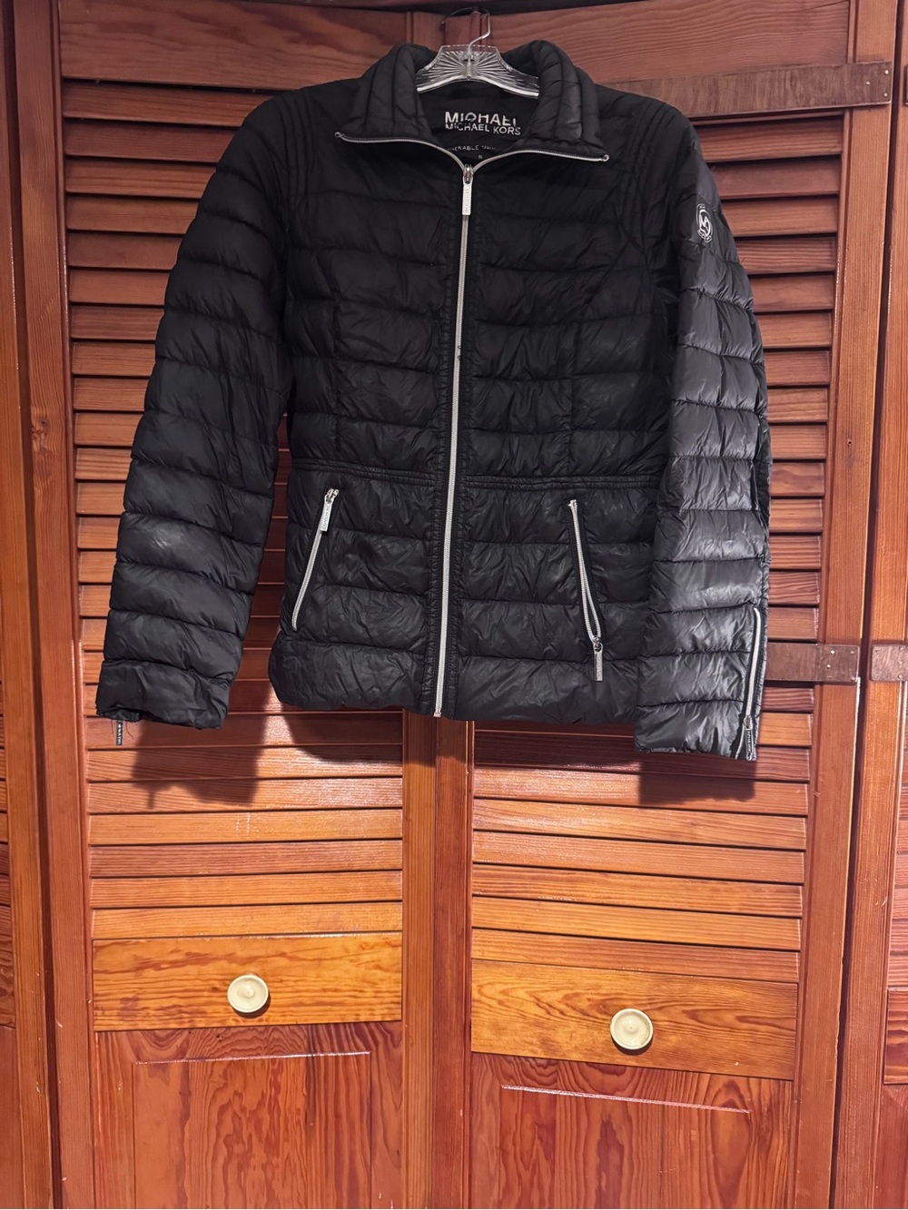 Michael Kors Black Quilted Lightweight Packable Puffer Jacket